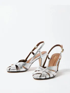 Banie 75 silver leather sandals