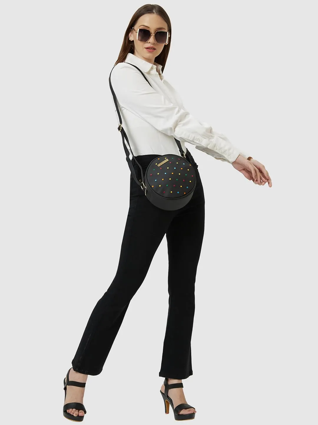 Caprese womens POPSICLE SB Medium BLACK Sling Bag