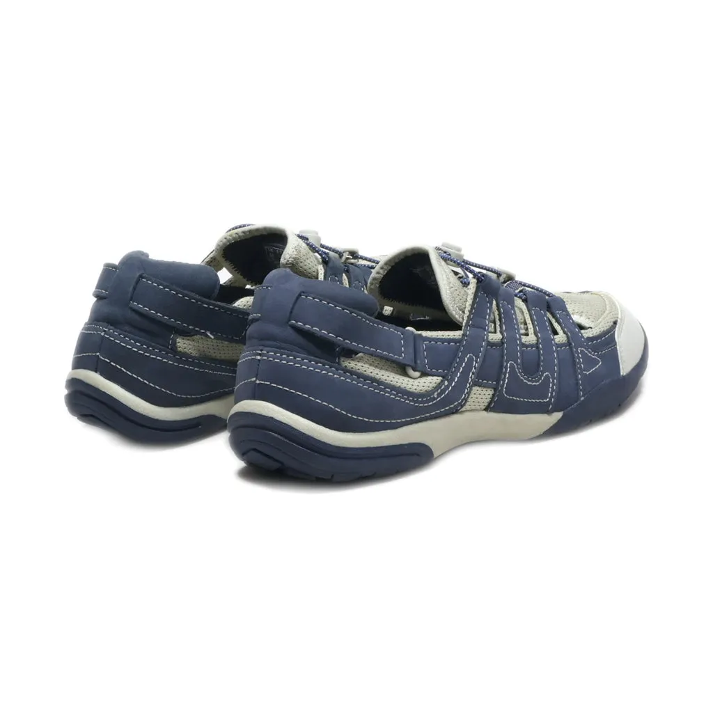 Clarks Mesh Leather Sneaker Walking Shoe Navy Gray Sport Sport Shoes Leather Blue Colour For Women