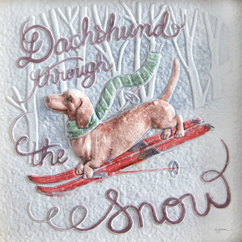 Cozy Dachshund Winter Wonderland Framed Art