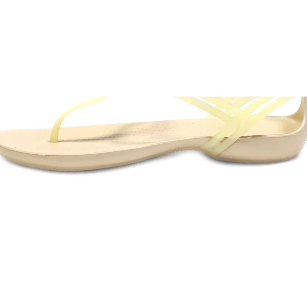 Crocs Isabella Flat Sandals Rubber Beige Colour For Women