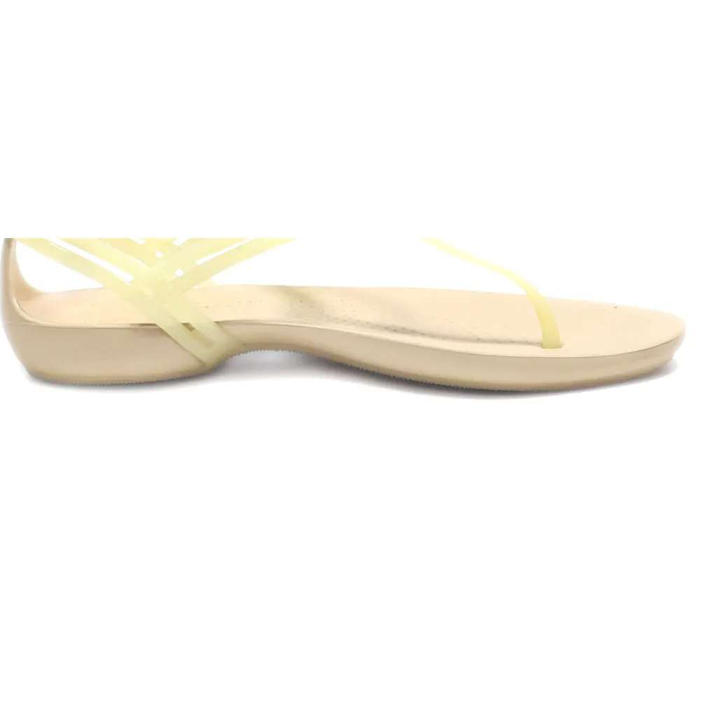 Crocs Isabella Flat Sandals Rubber Beige Colour For Women