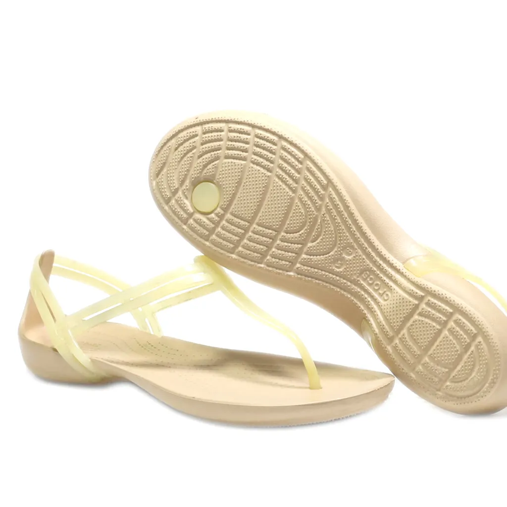 Crocs Isabella Flat Sandals Rubber Beige Colour For Women