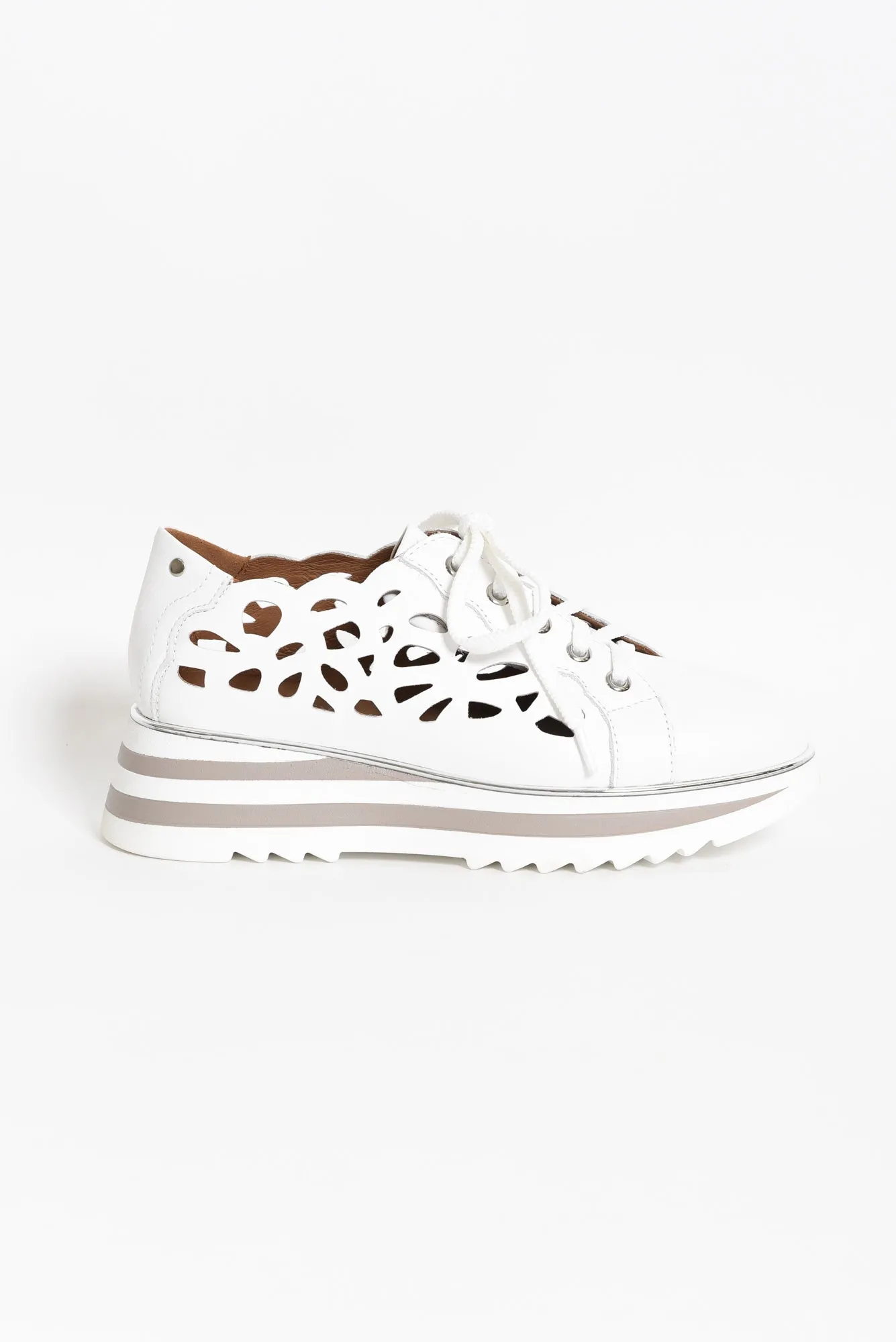 Holiday White Leather Platform Sneaker