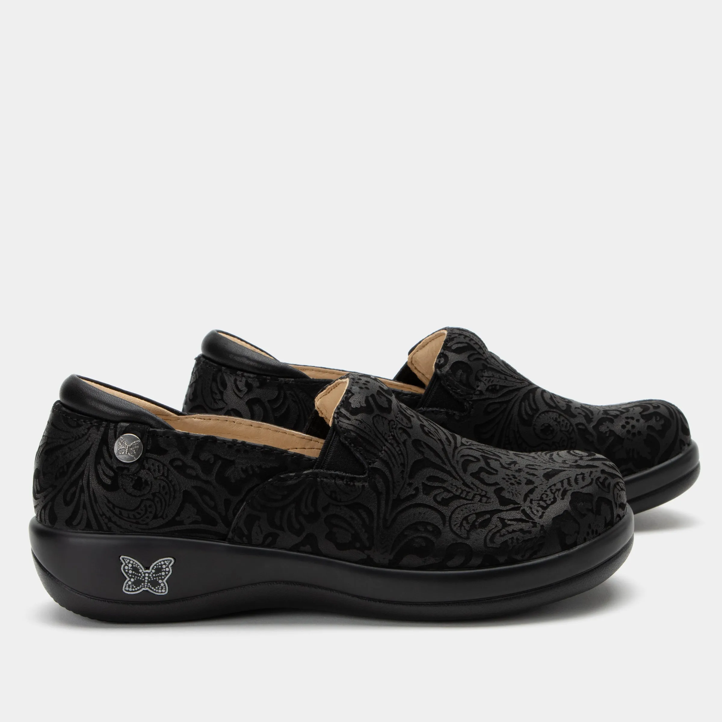 Keli Black Embossed Paisley Professional Shoe