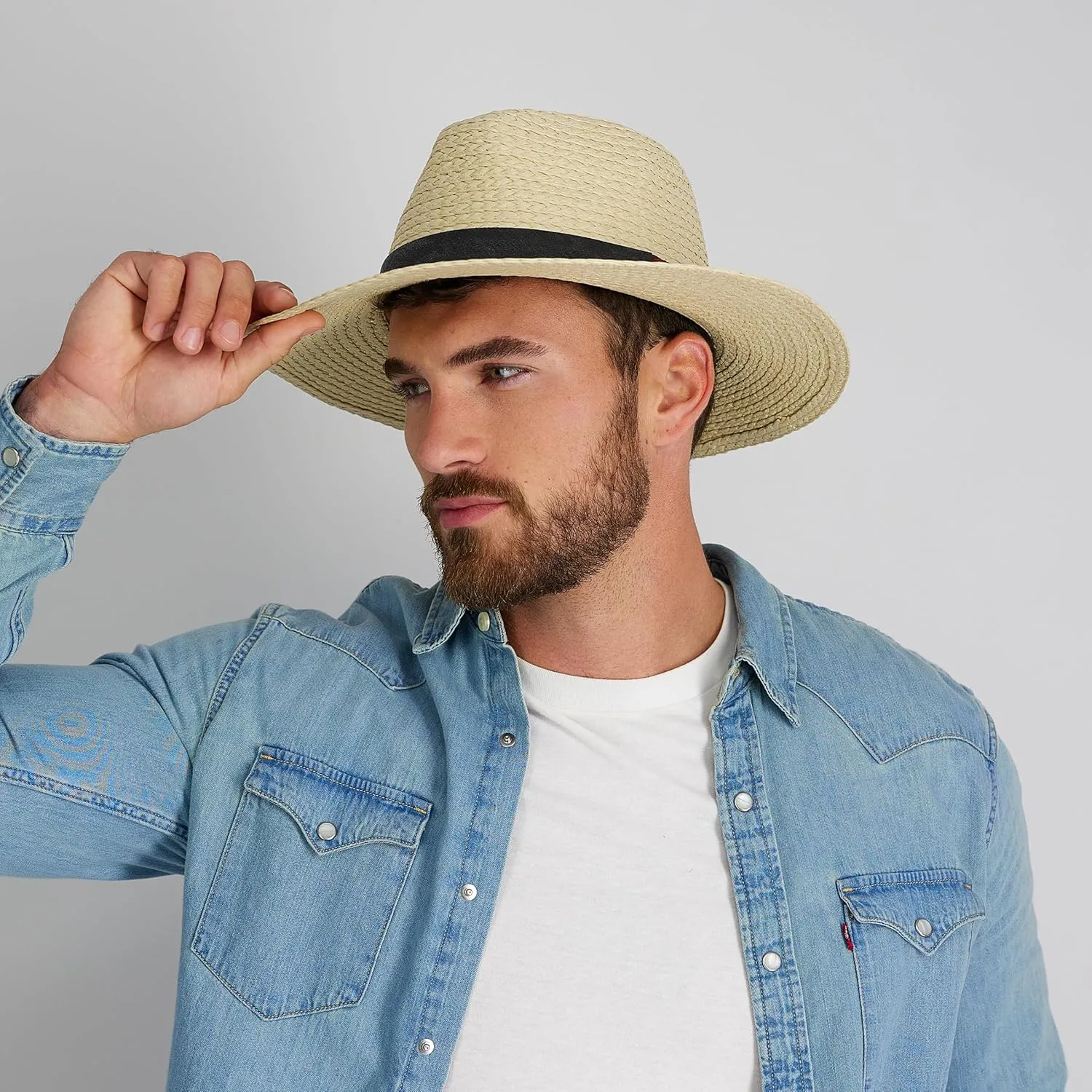 Levi's Men's Lightweight Straw Fedora Panama Hat