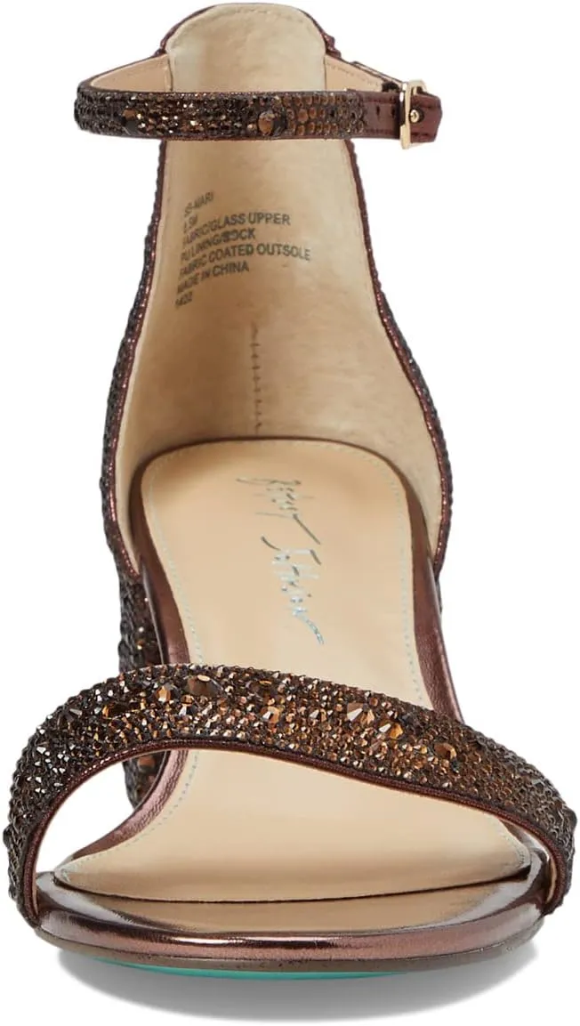 Mari Heeled Sandal Blue by Betsey Johnson, brown