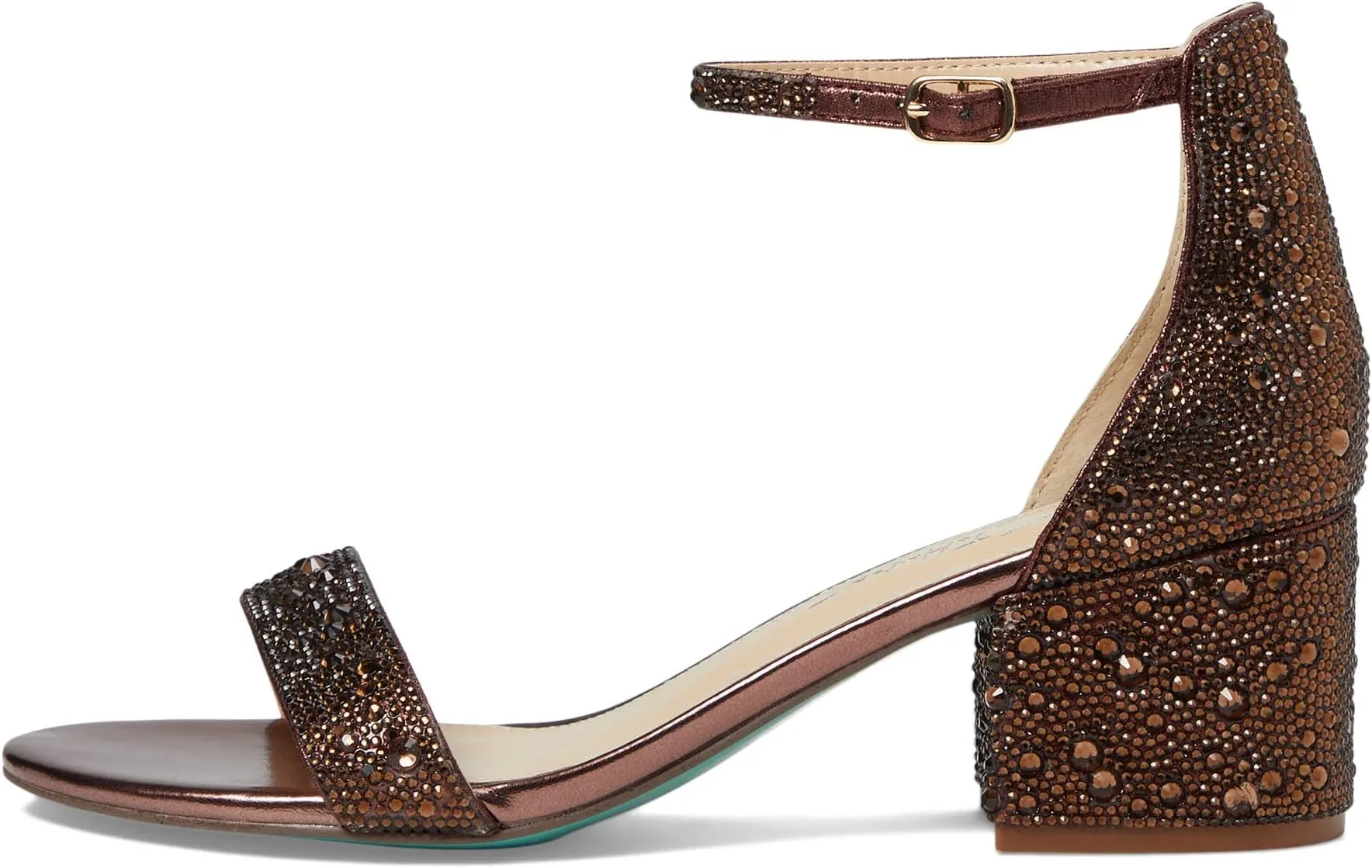 Mari Heeled Sandal Blue by Betsey Johnson, brown