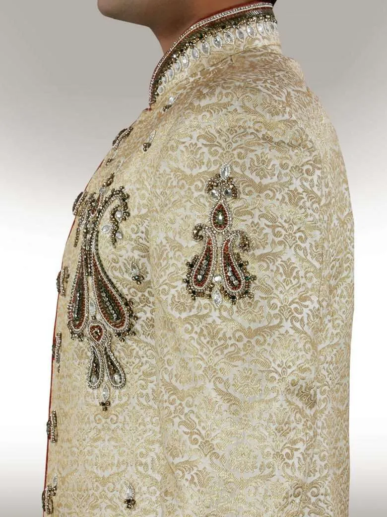 Masrur Designer Cream Sherwani