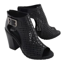 Mesh Open Toe Platform Heeled Sandles