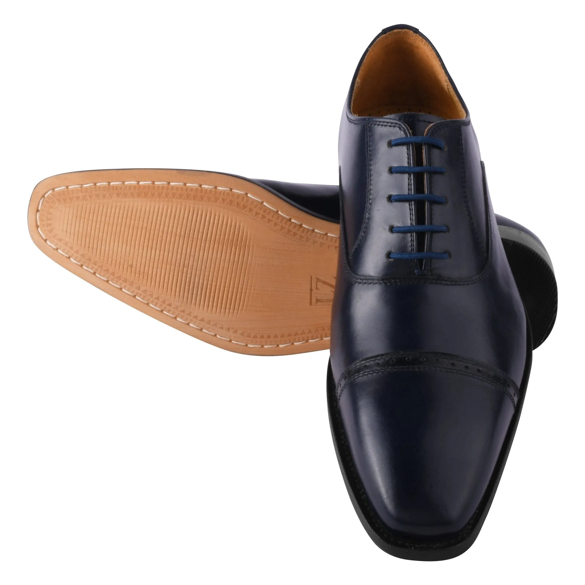 Oscar Mens Leather Lace up Oxford Designer Dress Shoes