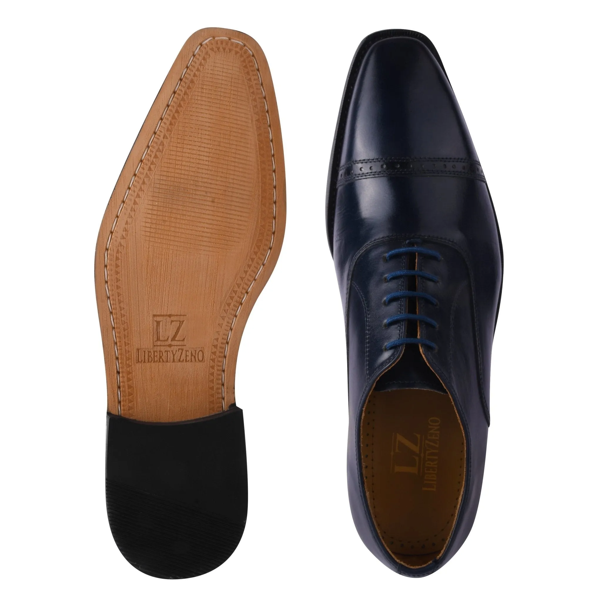 Oscar Mens Leather Lace up Oxford Designer Dress Shoes