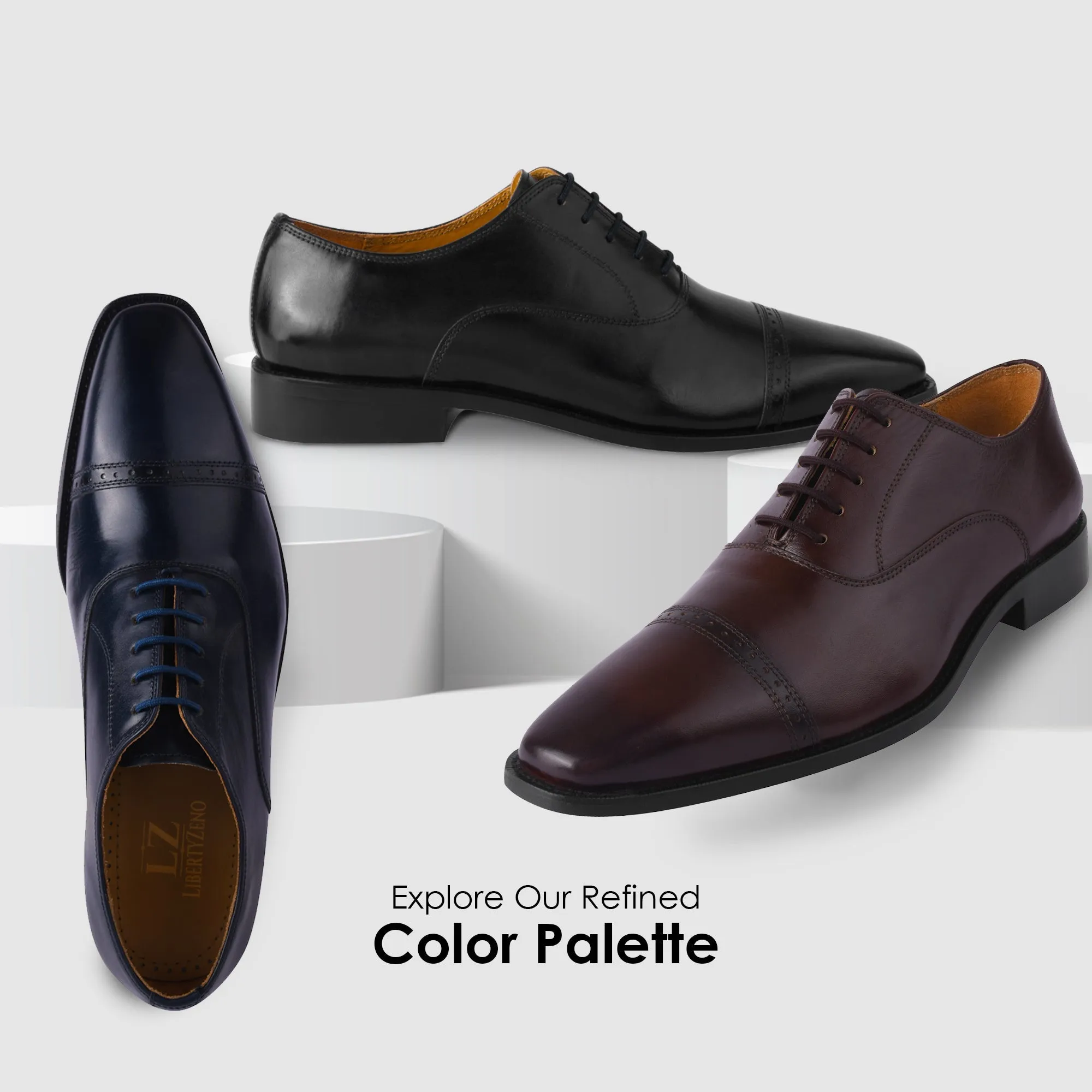 Oscar Mens Leather Lace up Oxford Designer Dress Shoes