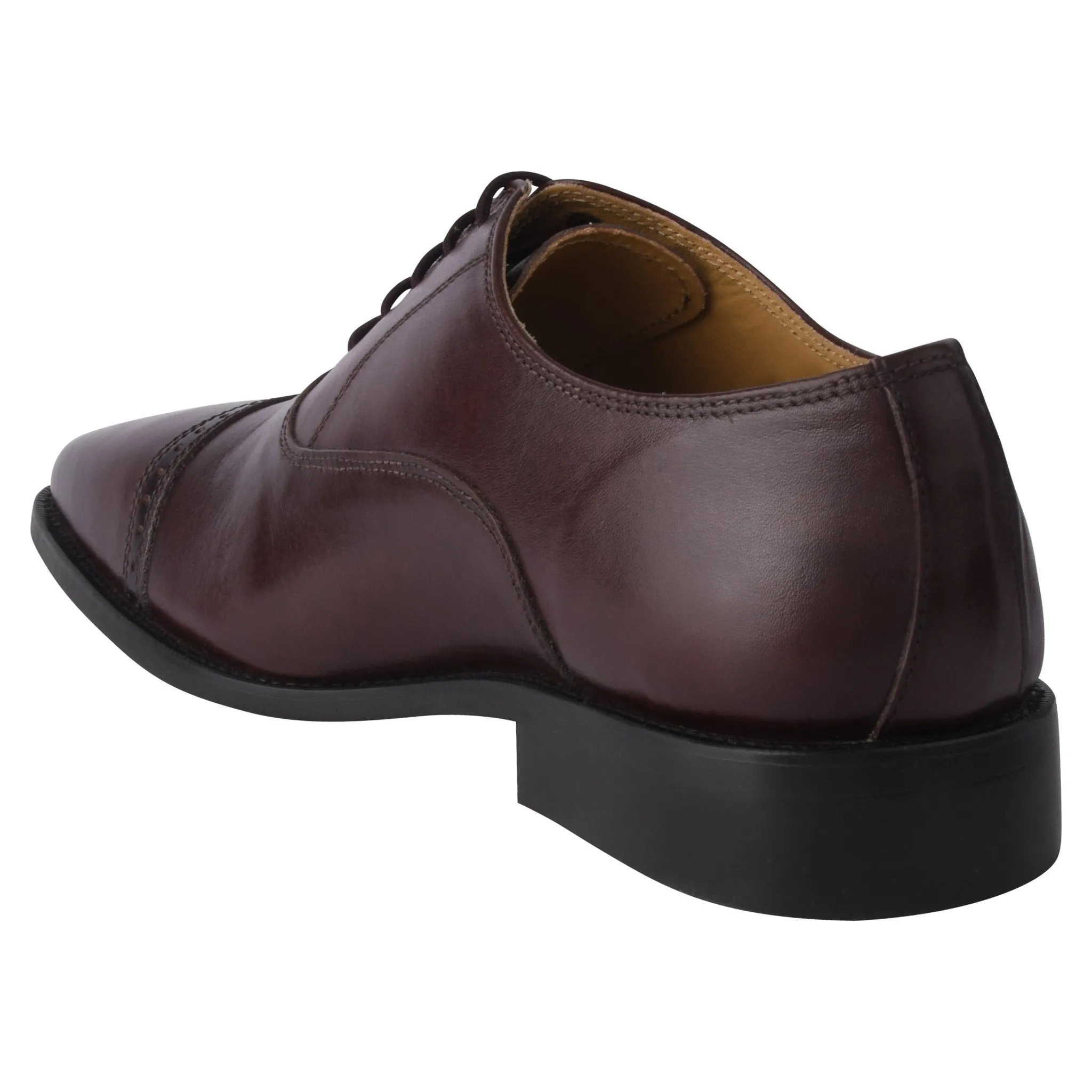 Oscar Mens Leather Lace up Oxford Designer Dress Shoes
