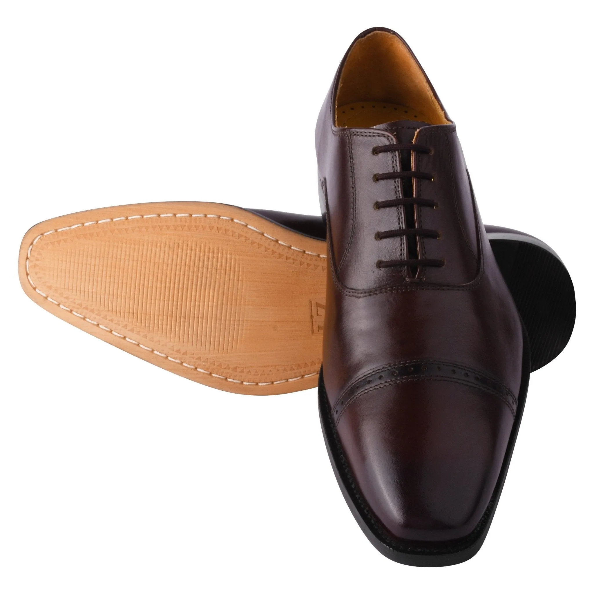 Oscar Mens Leather Lace up Oxford Designer Dress Shoes
