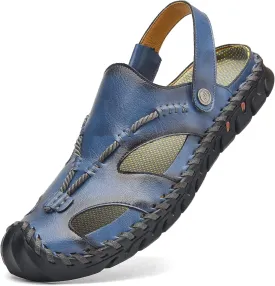 Shaire Men'S Sandals Outdoor Leather Closed Toe Beach Shoes