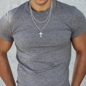 Stainless Steel Cross Pendant Necklace for Men