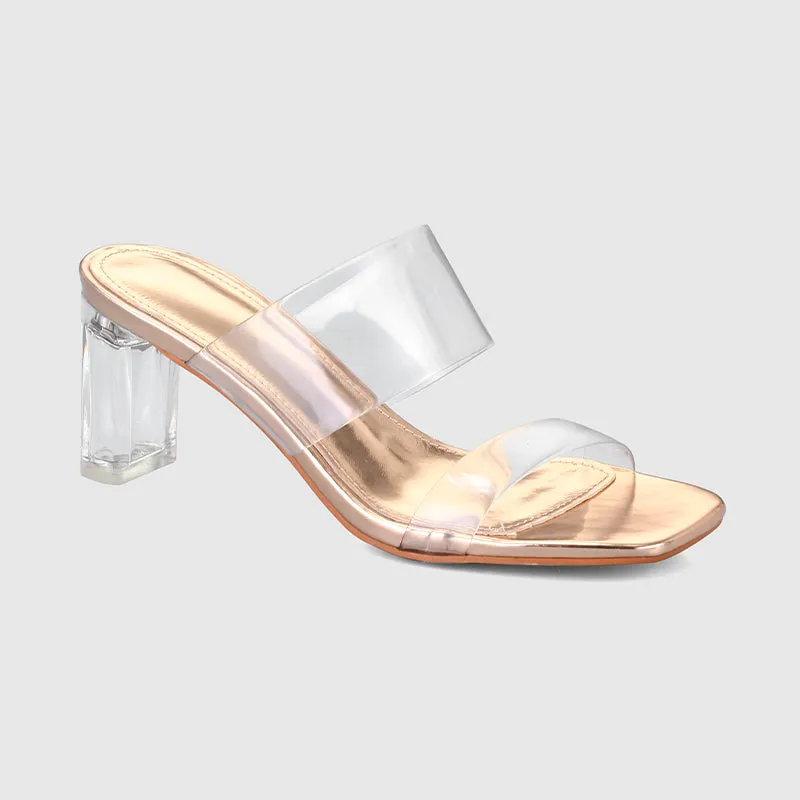 Thick Heel Square Hollow Sandals