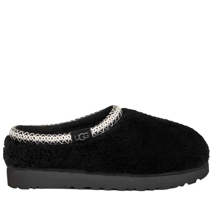 UGG TASMAN MAXI CURLY BLACK SLIPPERS