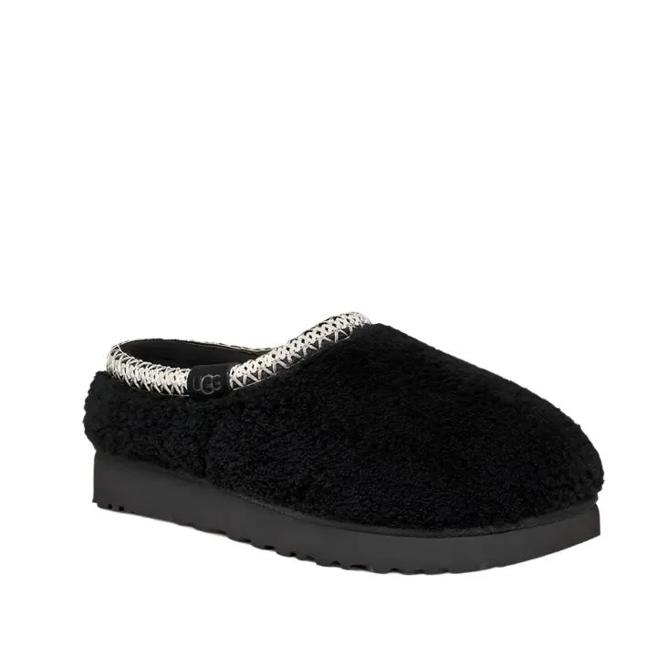 UGG TASMAN MAXI CURLY BLACK SLIPPERS